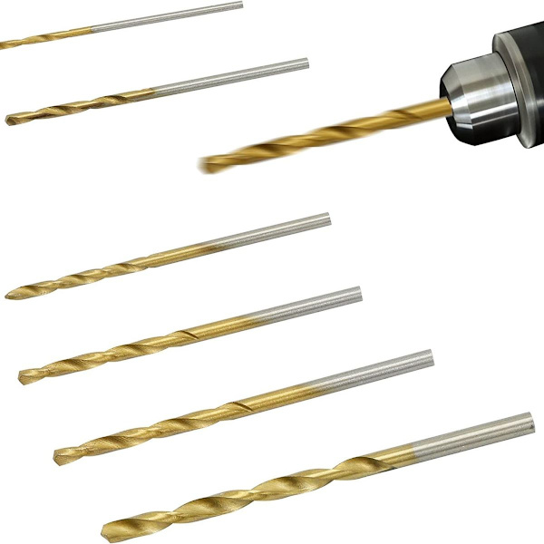 Pakke med 60 Twist Bits Mikro Bits Metal HSS Bits Sæt Værktøjer Titanium Bits