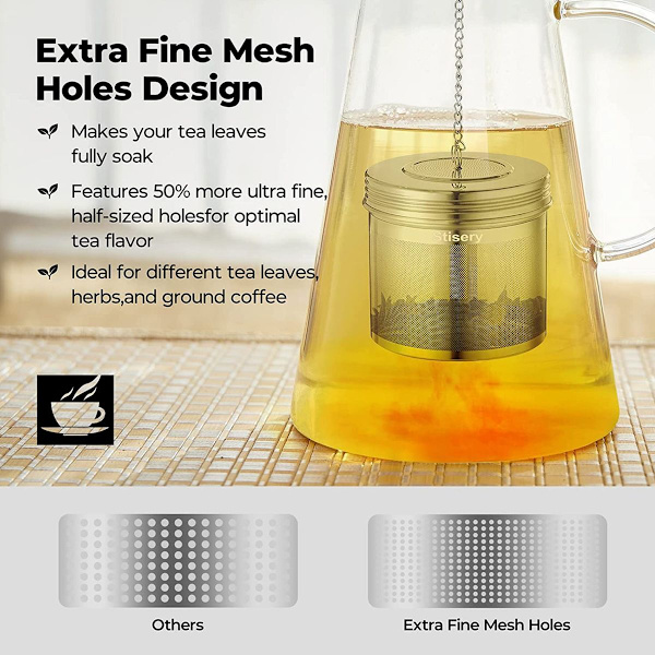 Tesil til løs te, 2 stk rustfrit stål te-infuser si, te-infusere - KLB