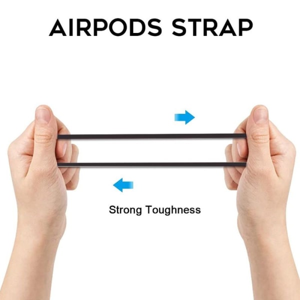 2 par med Airpods-stropper kompatible med AirPods, svart stropp