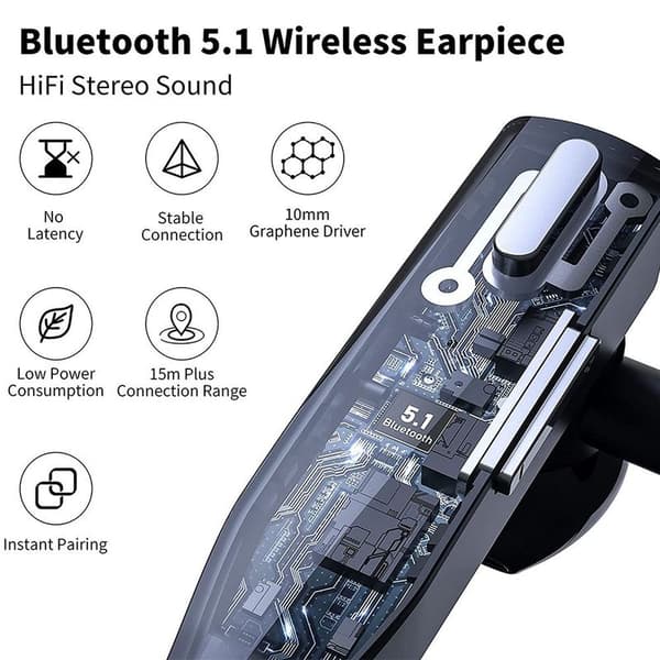 Bluetooth-hodetelefoner for mobiltelefoner, kompatibelt med Bluetooth-headset