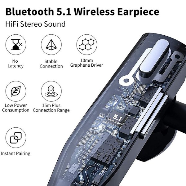 Bluetooth-hovedtelefoner til mobiltelefoner, kompatibel med Bluetooth-headset