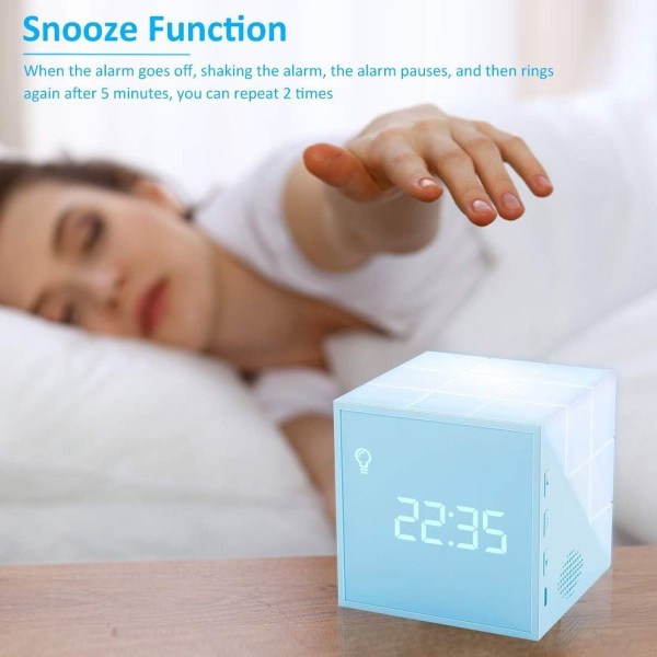 Homealexa lasten valoherätyskello Creative Cube Wake Up lasten herätyskello värillisellä