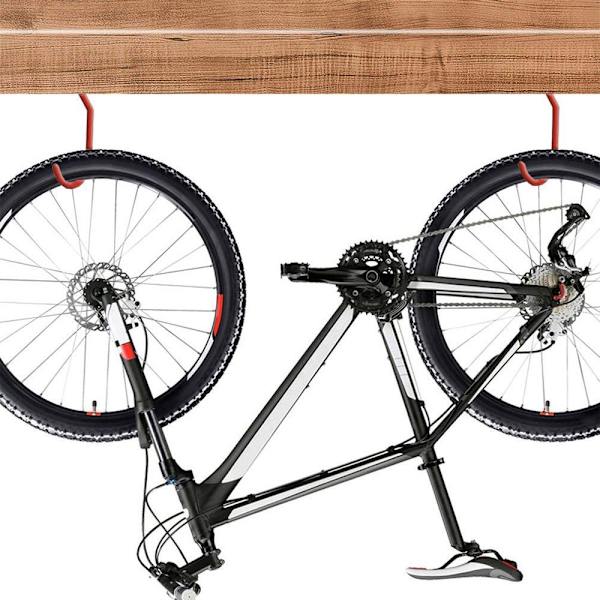 Cykelkroge, 2 stk., bæreevne 25 kg, rød