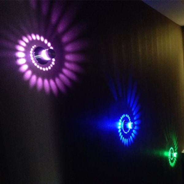 Spiralformad LED-vägglampa med fjärrkontroll, dekorativ innerbelysning, dekorativ