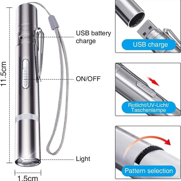LED-pointer, LED-pointer USB genopladeligt interaktivt kæledyrlegetøj KLB