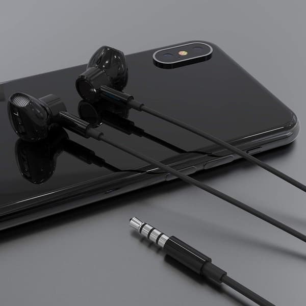 Högupplösta in-ear-hörlurar med kabel, extra bas, brusreducerande,