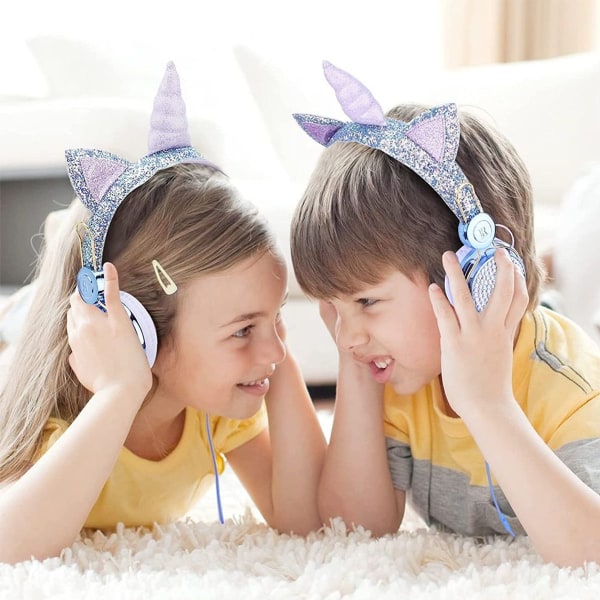 Lasten kuulokkeet, taitettavat lasten kuulokkeet, purppuraan