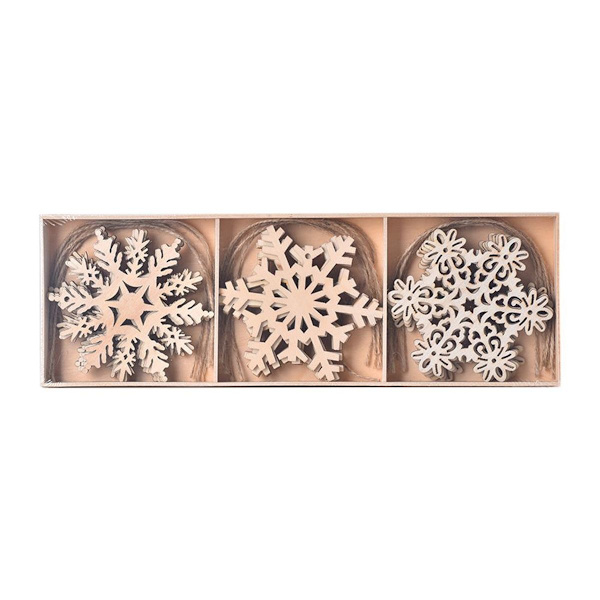 Träsnöflingor ornament, DIY-hantverk KLB