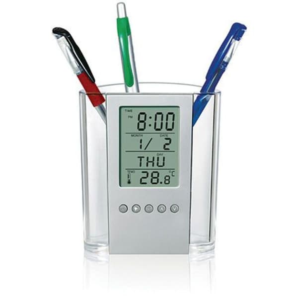 KLB Stylus Kynäteline LCD-työpöydän herätyskello