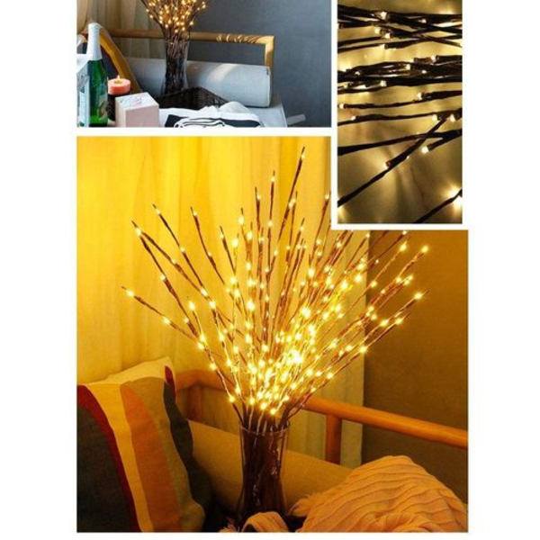 Lysgrene / Dekorative grene brune med 20 LED