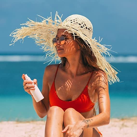 Halm Solhat Strand Rejse Gartner Kvinde Sommer