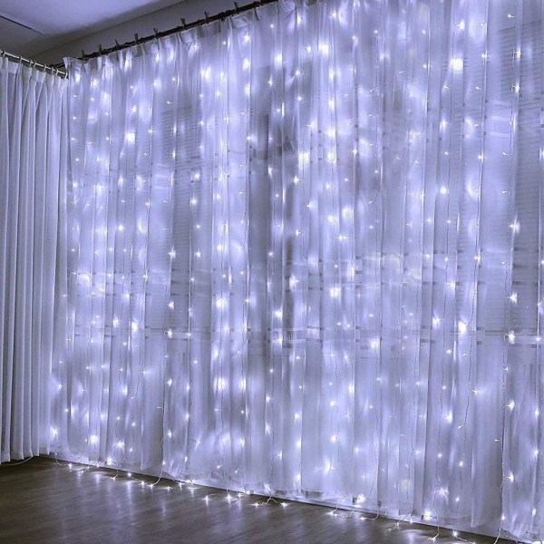 300 st LED-gardiner 3M*3M Vattentät IP44 utomhus- och inomhusdekoration för jul, bröllop, födelsedag, fönster, 31V