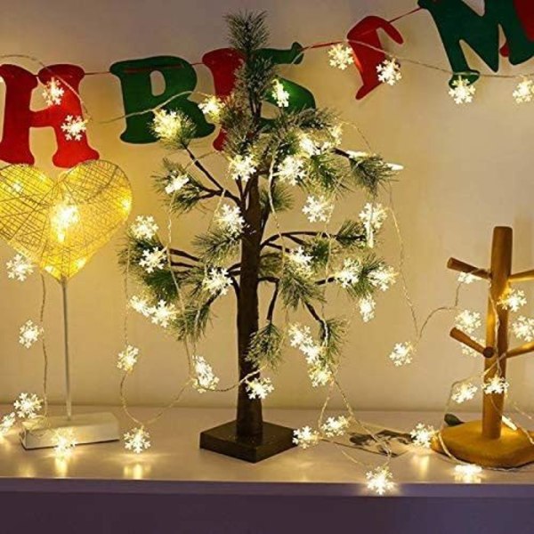 Lumivyöhykkeen jouluvalot, 40 LED-valoa, paristokäyttöiset, koristeet