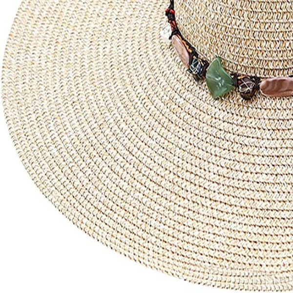 Solhatt dame floppy hatt med stor brem stråhatt sammenleggbar KLB