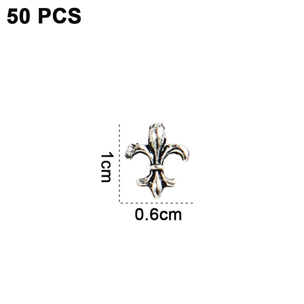 3D Punk Nail Art Strap Silver Vintage Chrome Metal Cross Shape4 KLB