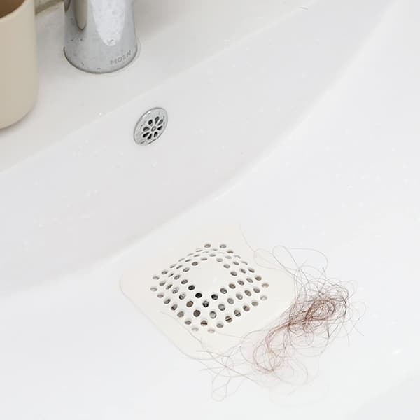 2 stk. silikonehårfilter til badekar, vaskefilter til køkkenvask, bruserhårfilter, køkkenvaskfilter med sugekop, til køkkenvask, badeværelse (hvid)