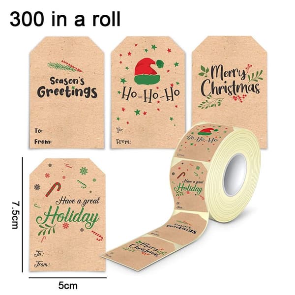 Julklappsdekaler, 300 självhäftande dekaler, bruna