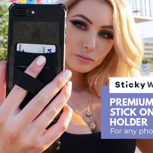 Smart pung med mobiltelefon fingerholder, slank