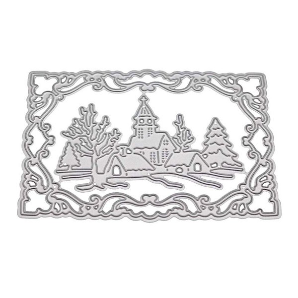 Jule Vinter Metal Skæredør Stencil DIY KLB