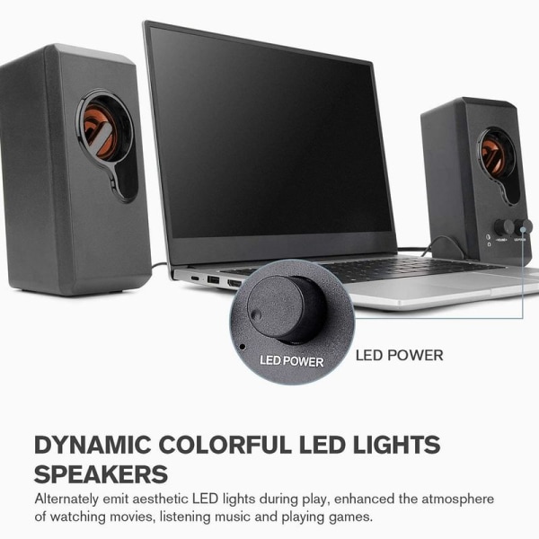 PC-høyttalere, USB-datamaskin RGB-høyttalere stereohøyttalersystem for