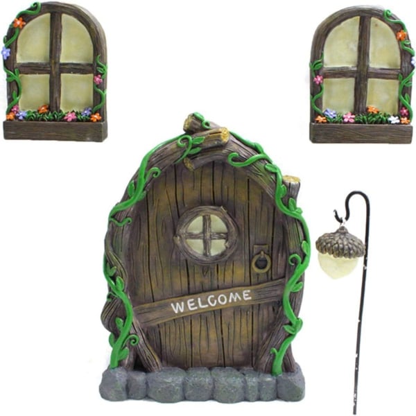 Fe-Dør Sæt, Havefeer og Elf Døre, Miniature Fe-Træ