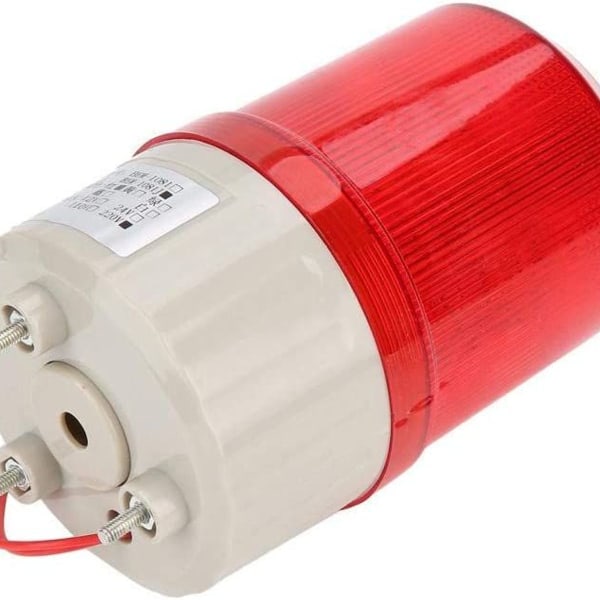 220V 2A rød LED Reverseringsblinklys Nødvarsel Roterende alarmsystem (8 x 8 x