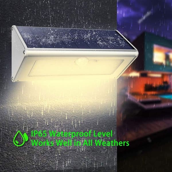 Vanntett 1100 Lm solcellevegglampe med bevegelsessensor KLB