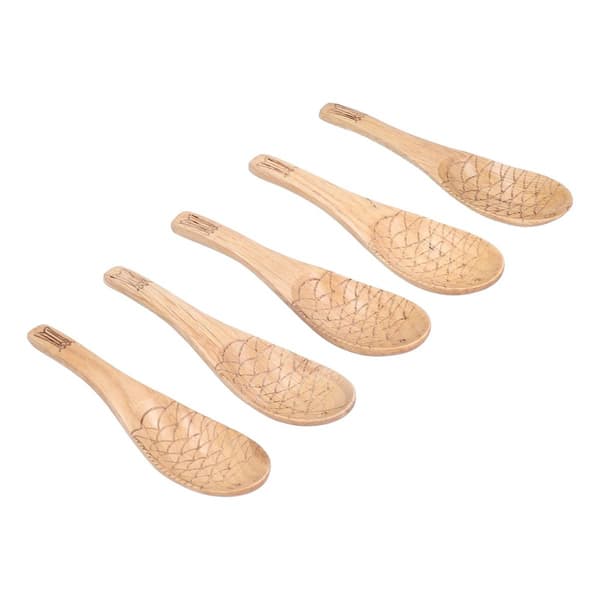 5 st fiskformade snidade risskedar soppskedar KLB
