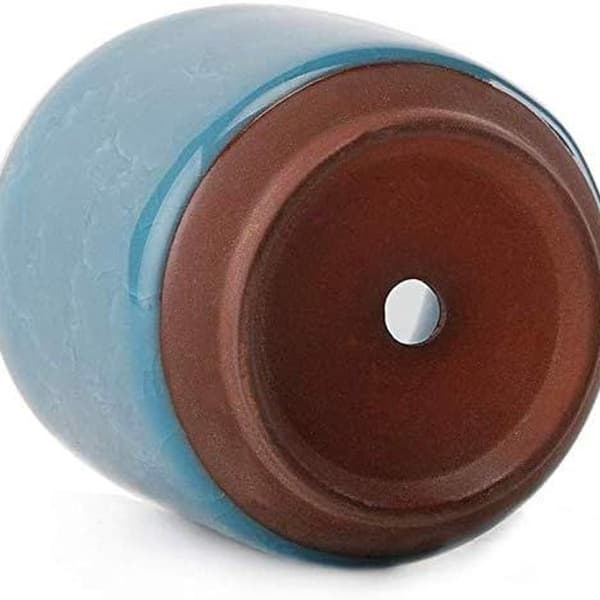 6 cm Zisha keramiska krukor med bambu bricka - 6-pack, suckulenter