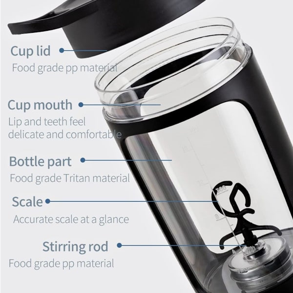 USB-oppladbare bærbare shakerkopper
