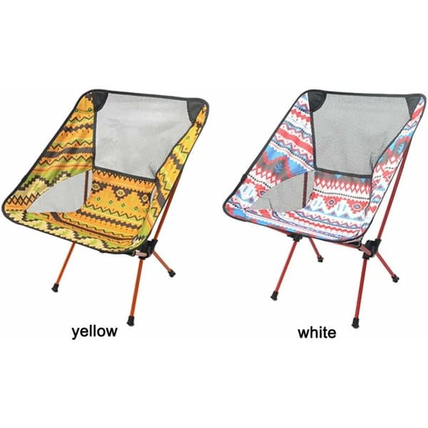 Ultralätt campingstol hopfällbar utomhus vandring BBQ picknickstol (gul) KLB