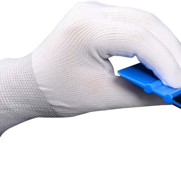 Par af hvide nylon arbejds handsker sømløse skridsikre pasform