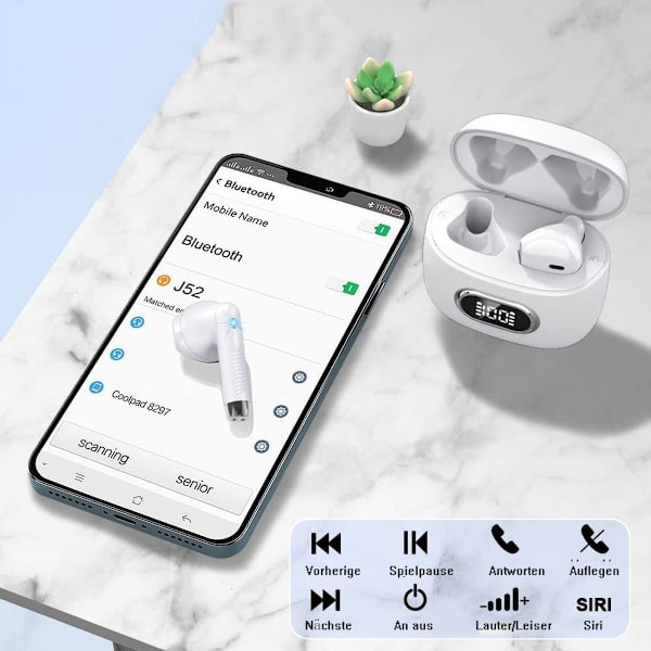 Bluetooth 5.3 hodetelefoner in-ear hodetelefoner trådløs Bluetooth KLB