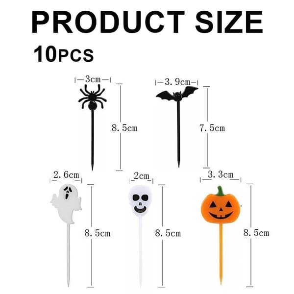 förpackningar (10 pinnar per förpackning) plast Halloween tandpetare KLB