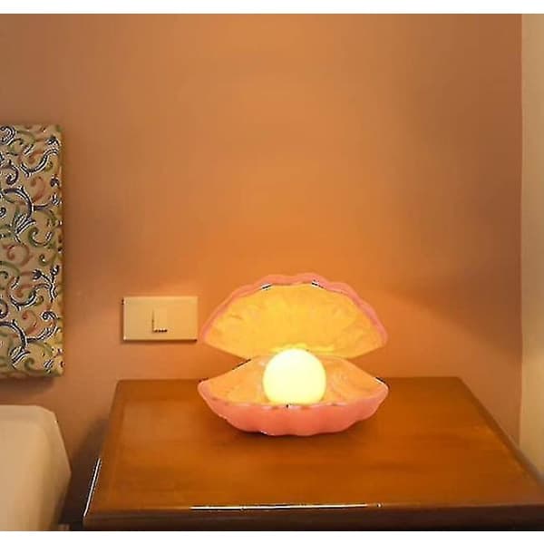 Shell Pearl Light LED Accent Light Bärbar Nattlampa Rosa
