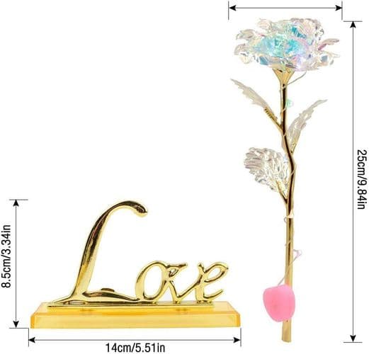 Galaxy Rose, 24K Rose Blomster Gull Romantisk Gave Plast Kunstig Dekor