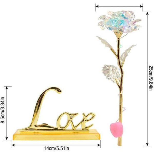 Galaxy Rose, 24K Rosor i Guld Romantisk Present Plast Konstgjord Dekoration