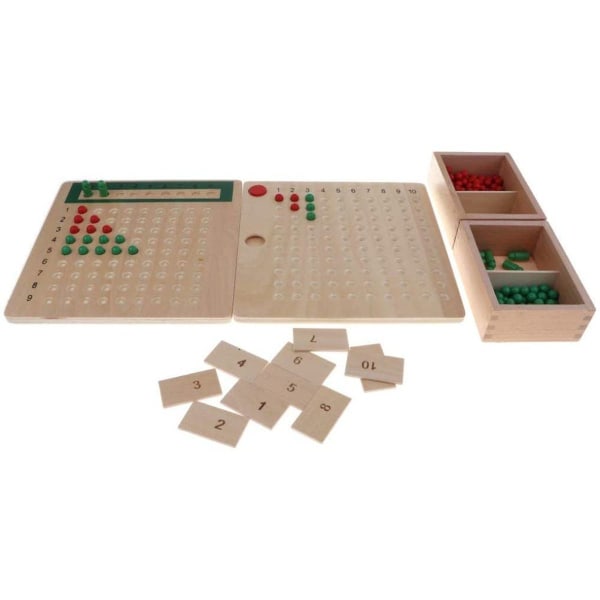Matematiikan oppimislelu Montessori matematiikan materiaalin kertolasku puulevy KLB