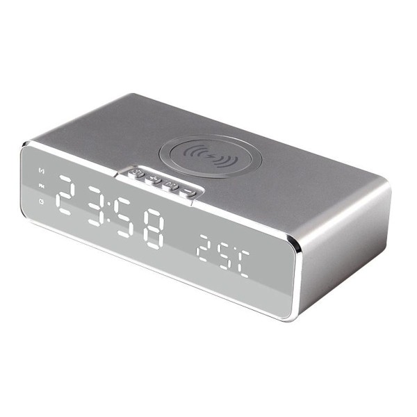 Youlala 2 i 1 LED-vækkeur med Qi-oplader og termometer til iPhone XS Max,