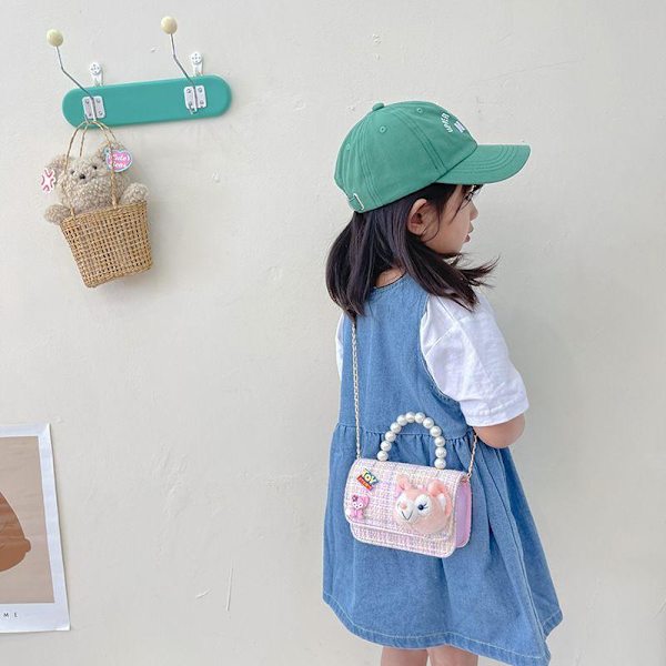 Skolryggsäck för barn, söt prinsessa, bärbar axelremsväska, flicka, ryggsäck, små flickors tillbehör, messengerbag - Rosa
