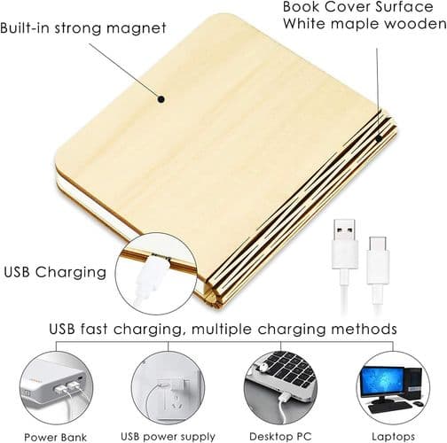 LED Boklys Foldbart Boklys Boklys LED Stemningslys USB
