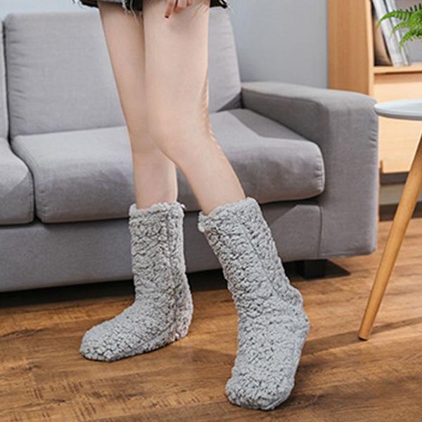 Pelsbenvarmere Over Knee High Fuzzy Sokker Plys Tøfler Style 2 KLB