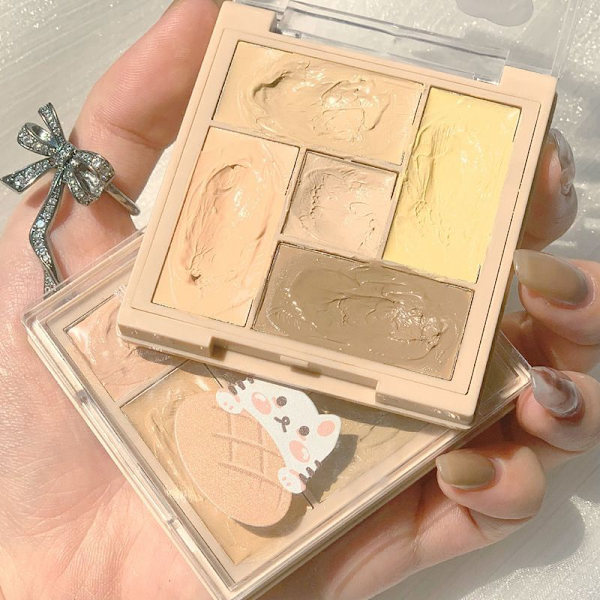 Korrigerende concealer-palett med fem farger