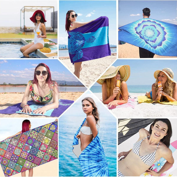 Strandhåndklæde til kvinder, piger, børn, mænd, blødt håndklædegave til stil 4