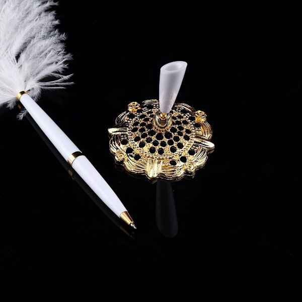 Strutsfjærpenn Deluxe Swan Skrivepenn Bryllup Quill Signering