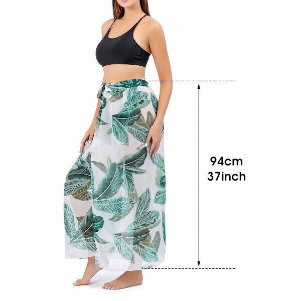 Sarong Coverup Blus Dam Swimsuit Strand Tie Wrap Wrap Kjole