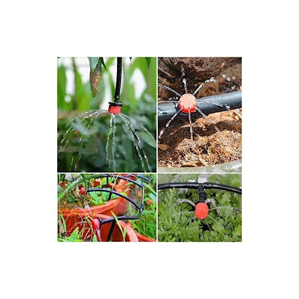 100 stk. dryppende vandingssprinklere, haveemitter sprinklerdyser, 360° justerbar automatisk drypvanding til plante drivhus græsplæne DIY KLB