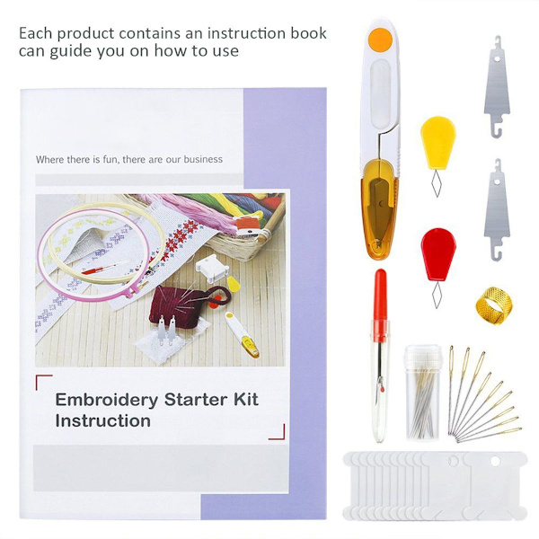 Komplett broderistartset, 5 st plastbroderi