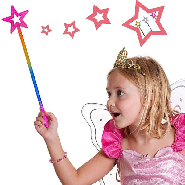 3 stjärnstavar, stjärnfe-stavar, prinsessstjärnstavar för flickor, änglar KLB