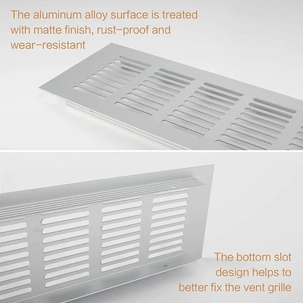 4-delt ventilationsgitter, rektangulært ventilationsgitter til skabslåger